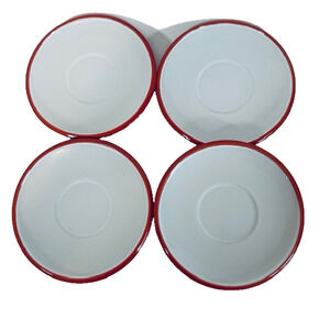 Dansk Kobenstyle Chili Red Espresso 5.4 inch #844320 Saucers set of 4 NWT